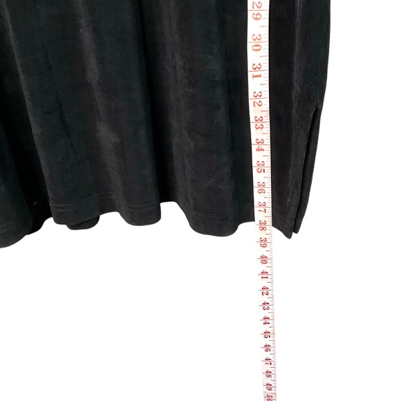 MARALLIS COLLECTION Jersey Knit Black Long Line Button Front Cardigan US Sz L - Picture 7 of 9